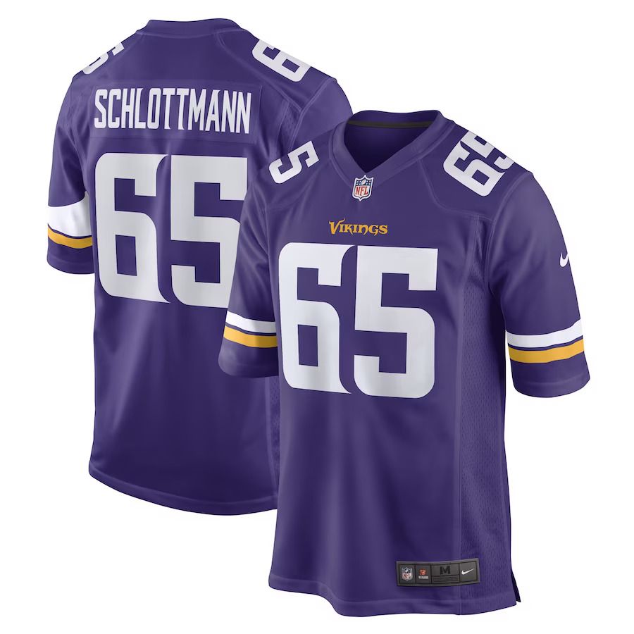 Men Minnesota Vikings #65 Austin Schlottmann Nike Purple Game Player NFL Jersey